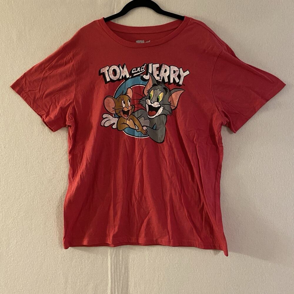 Tom and Jerry Men's Officially Licensed Distressed Graphic Print Tee T-Shirt 3XL